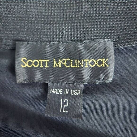 VTG Scott McClintock Womens Embellished Velvet Maxi Dress Sz 12 Black Vamp Glam - Picture 4 of 7